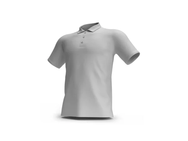 孤立背景下的Polo Shirt 3D图解模拟场景 — 图库照片