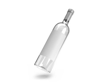 Wine Bottle 3D Illustration Mockup Scene on Isolated Background