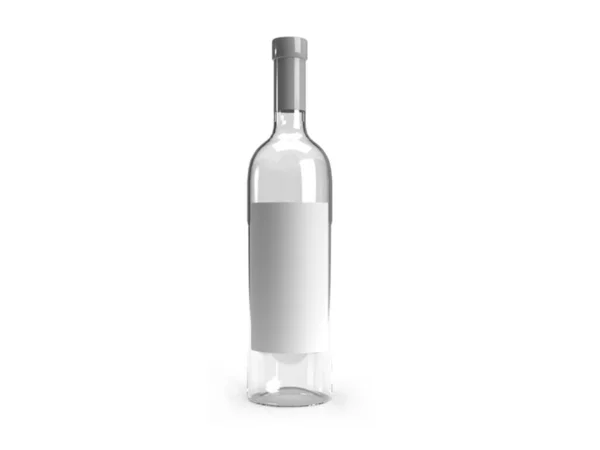 Wine Bottle Illustration Mockup Scene Isolated Background — Zdjęcie stockowe