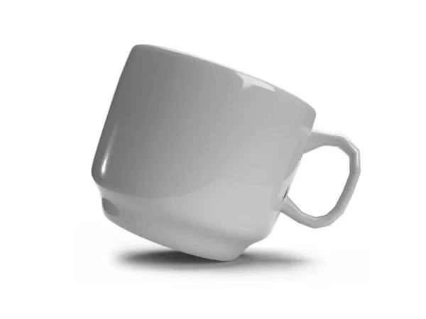 茶杯3D图片说明隔离背景下的默化场景 — 图库照片