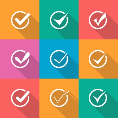modern vektör Illustration onaylamak Icons set