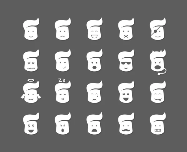 Vector set van verschillende smiley pictogrammen — Stockvector