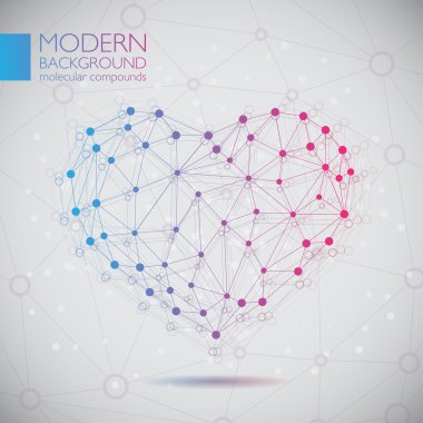 illüstrasyon vektör modern atom kalp