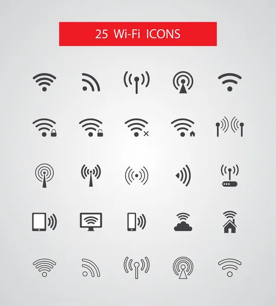 Conjunto de iconos inalámbricos vectoriales aislados — Archivo Imágenes Vectoriales