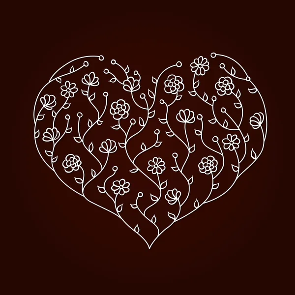Illustration de fleurs coeur — Image vectorielle