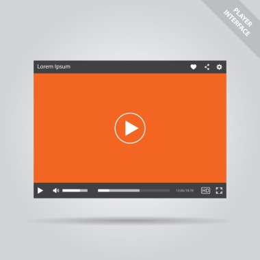 Modern düz video oynatıcı arabirimi