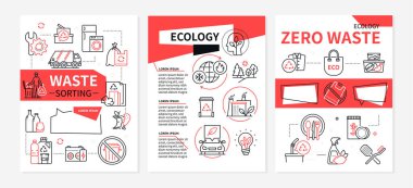 Sıfır atık - satır tasarım biçimi pankartları