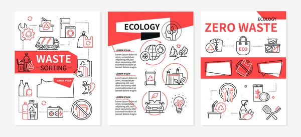 Sıfır atık - satır tasarım biçimi pankartları