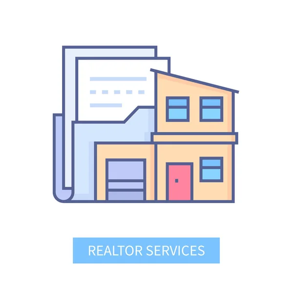 Realtor services - modern line design style icon — Stock Vector