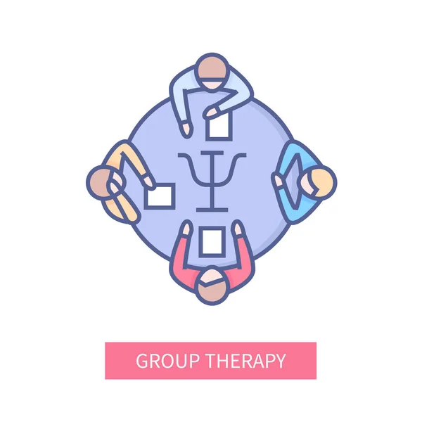 Terapia grupowa - ikona nowoczesnego projektowania linii — Wektor stockowy