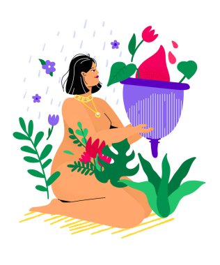 Adet fincanı - renkli düz tasarım çizimi