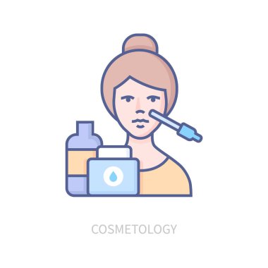 Kozmetoloji - modern renkli çizgi tasarım simgesi