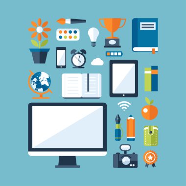 illustratie van vector school platte ontwerp samenstelling