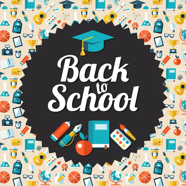 vektör okul düz tasarım flyer şablonu