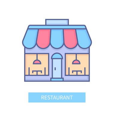 Restoran - modern renkli çizgi tasarım simgesi