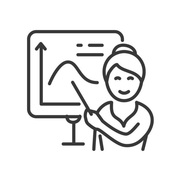 Maths lesson - vector line design single isolated icon