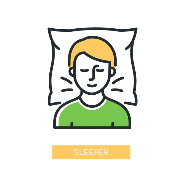 Sleeper - diseño de línea moderna estilo único icono aislado — Vector de stock