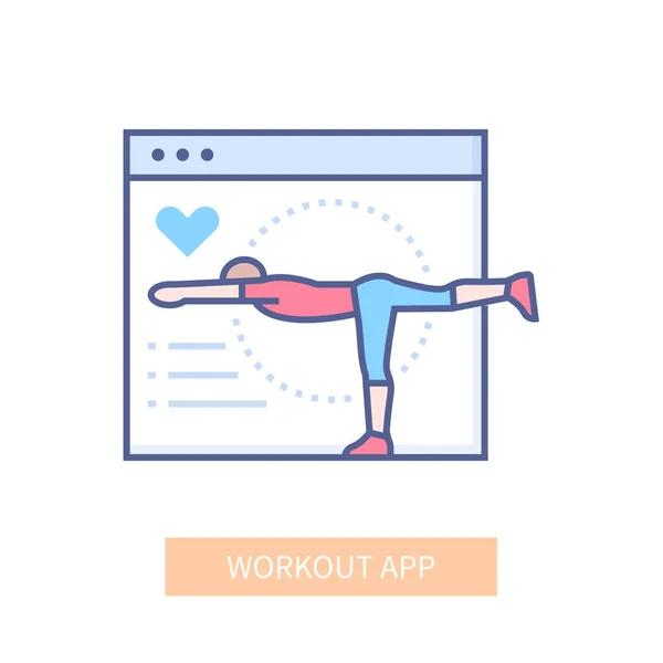 Workout app - modern line design stijl icoon — Stockvector