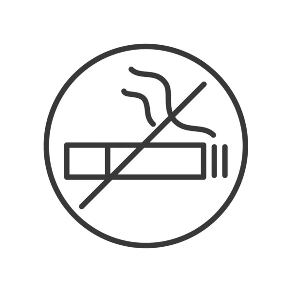 Interdiction de fumer - conception de ligne vectorielle icône isolée unique — Image vectorielle