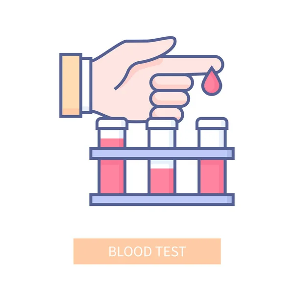 Krevní test - moderní design ve stylu ikony — Stockový vektor