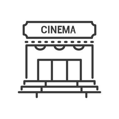 Sinema - vektör çizgisi tasarımı tek izole simge