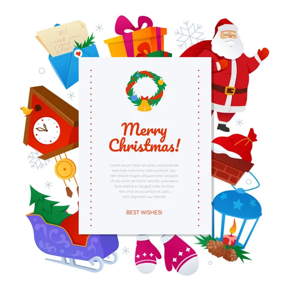 Merry Christmas - flat design style colored banner — Stock Vector