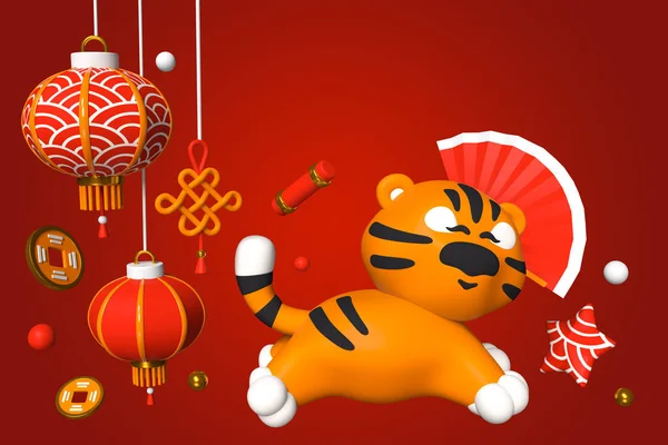 Feliz Ano Novo - ilustração colorido estilo 3D — Fotografia de Stock