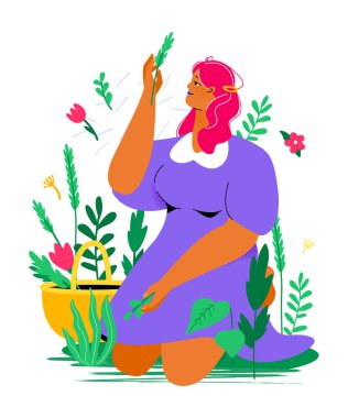 Hasat - beyaz arkaplanda renkli düz tasarım çizimi