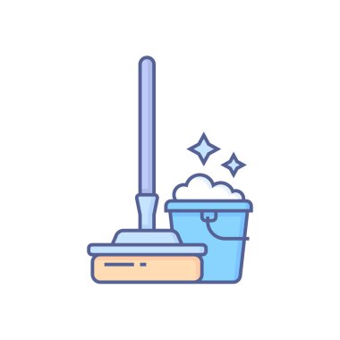 Temizlik araçları - modern satır tasarım simgesi