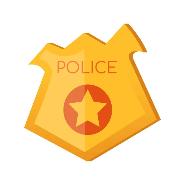 Policejní odznak - moderní plochý design samostatný izolovaný objekt — Stockový vektor