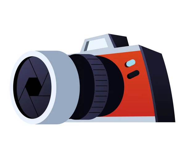 대형 렌즈 카메라 - 현대의 평평 한 디자인의 단일 개체 — 스톡 벡터