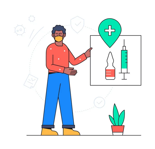 Benefits of vaccination - colorful flat design style illustration — 图库矢量图片