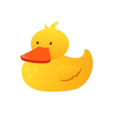 Yellow rubber duck - modern flat design style single isolated object