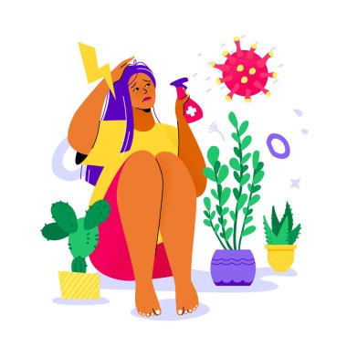 Fight against the virus - colorful flat design style illustration