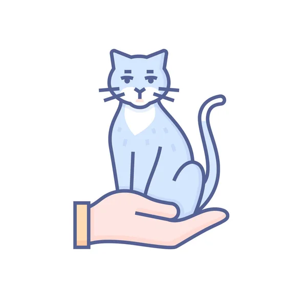 Taking care of pets - modern colored line design style icon — Stok Vektör