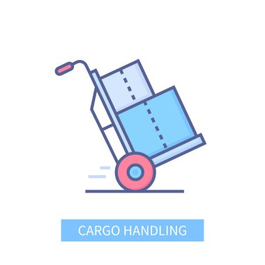 Kargo işleme - modern renkli çizgi tasarım simgesi