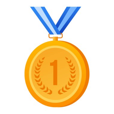 Altın madalya - modern düz tasarım stili izole edilmiş simge