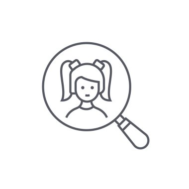 Bir çocuk aranıyor - modern siyah çizgi tasarım simgesi