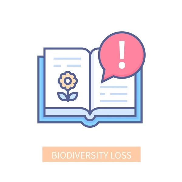 Biodiversity loss - modern colored line design style icon — Stock Vector