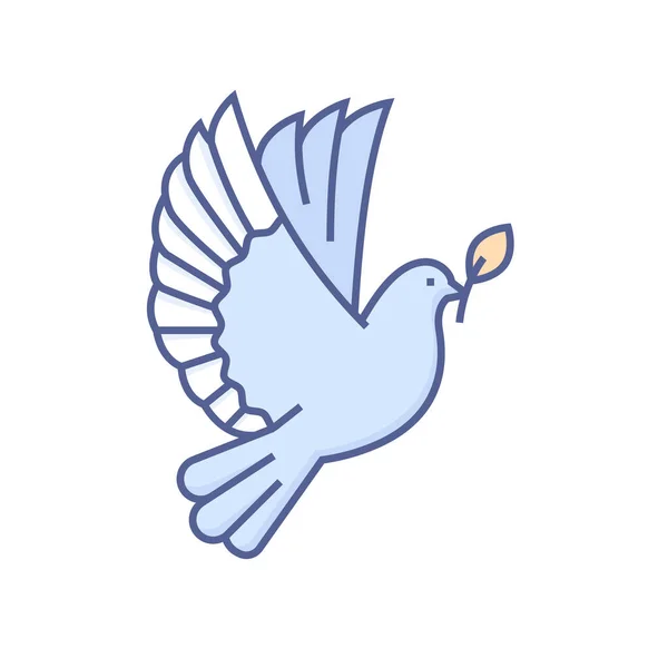 平和の鳩-モダンなカラーラインデザインスタイルのアイコン — ストックベクタ