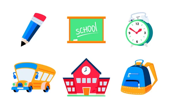 Back to school - modern flat design single isolated icon set — Stock Vector