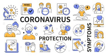 Coronavirus koruması - modern düz tasarım web pankartı