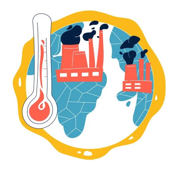 Global warming - modern flat design style illustration — Stock Vector