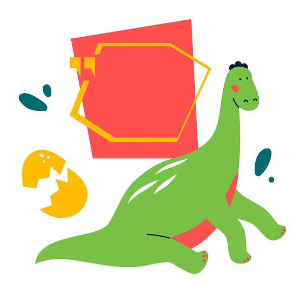 Funny brachiosaurus - flat design style colored illustration — Stock Vector