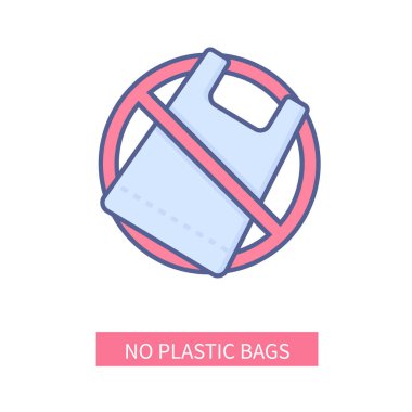Plastik torba yok - modern renkli çizgi tasarım simgesi