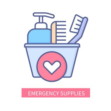 Acil durum malzemeleri - modern renkli çizgi tasarım simgesi