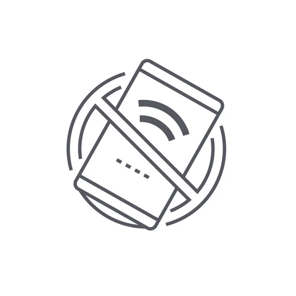 Žádný wi-fi signál - moderní černá čára design styl ikony — Stockový vektor