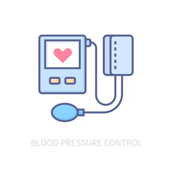 Controle de pressão arterial - ícone de estilo de design de linha colorida moderna — Vetor de Stock