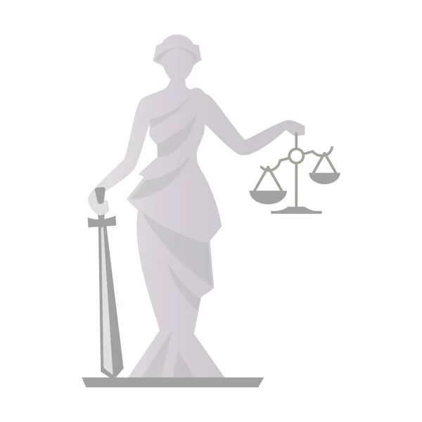 Statue of justice - modern flat design single isolated object — Stock Vector