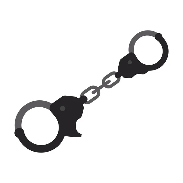 Залізні наручники - сучасний плоский дизайн окремого ізольованого об'єкта — стоковий вектор